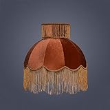 MYYINGBIN Velvet Caramel Colour Fabric Lampshades with Tassel, Handmade Lamp Shade for Floor Lamp Bedside Lamp, Home Decor
