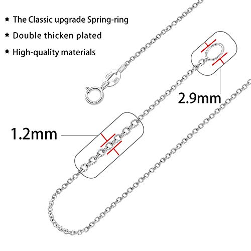 925 Sterling Silver Chain Necklace for Women Girls 1.2mm Cable Chain Italian Thin Silver Chain Super Sturdy & Lasting Shiney 16/18/20/22/24 Inch3