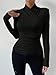 SweatyRocks Women's Ruched Mock Neck Long Sleeve T Shirt Solid Slim Fitted Tee Tops Black L