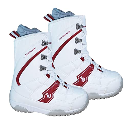 Northwave Freedom Snowboard Boots White Red Fits Ladys 7 7.5 Mondo 24.5 Z6 (Freedom White Red (Z6), Boots Fit USL 7-7.5 Mondo 24.5)