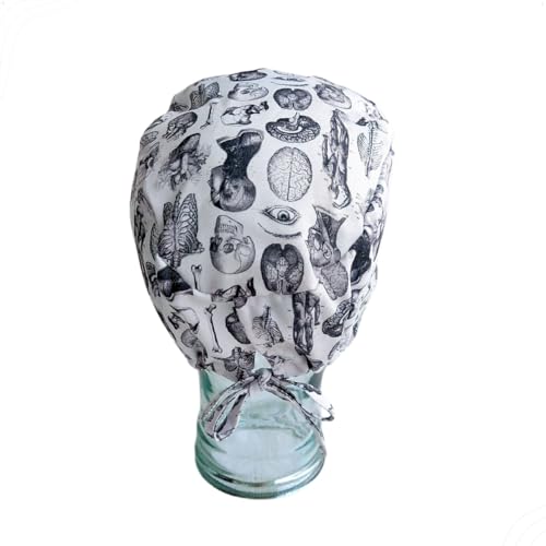 Touca de Tecido Feminina Masculina Gorro Anatomia Vintage Da Vinci