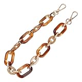 Milisten Cadena Decorativa de Acrílico Estilo Vintage Hebillas de Aleación Dorada, Color Marrón Ámbar, para Correas de Bolsos DIY y Repuesto, Accesorio Ligero y Desmontable para Bolsos