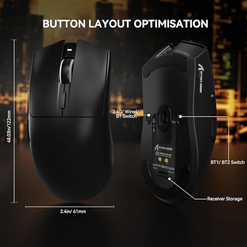 Image of ATTACK SHARK X1 Wireless Gaming Mouse with RGB Charging Dock, PAW3395 PRO Sensor Up to 40K DPI,53g Ultra Light Tri-Mode Computer Mice,1KHz Polling Rate 5 Programmable Buttons for WIN /MAC-Black