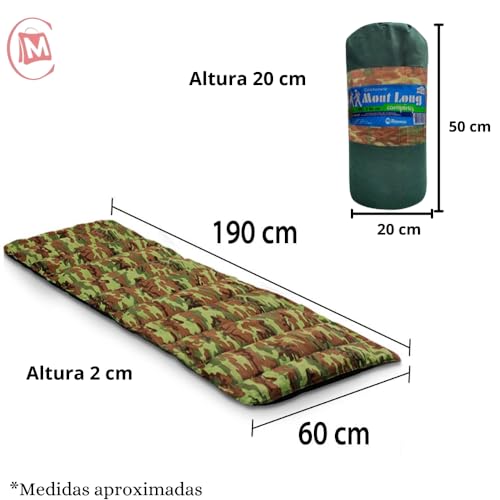 Kit de 2 Colchonetes para Camping, Pesca, Acampamentos, Retiros e Sobrevivência: Solteiro, Marca Mon