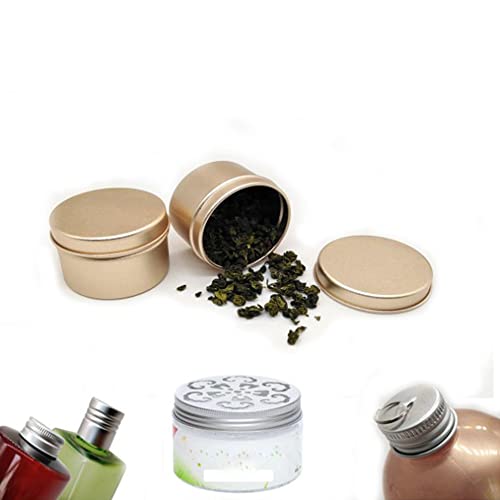 Image of Othmro 12pcs 2.7oz Metal Round Tins Aluminum Tin Cans Containers with Screw Lid, 68 * 42mm(DxH) Silver tin cans for Salve, Spices, Lip Balm, Tea or Candies 120ml