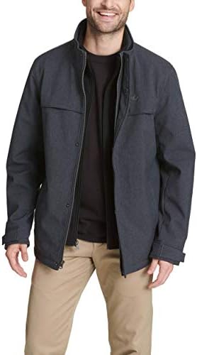 Dockers Men's Dwight Soft Shell Bib Jacket, Midnight Heather, Large