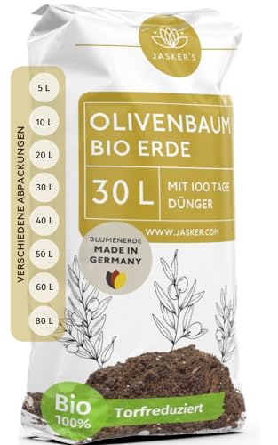 Olivenbaum & Oleander Erde 30 L - 100% Mit Dünger für Kräftige Pflanzen - Für Olivenbäume & Oleander