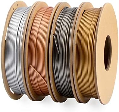 PETG Filament 1.75 mm Combi Pack, TINMORRY PETG-Eco 3D Printer Filament Bundle, 250 g x 4 Spools, Black+Dark Red+Green+ Klein Blue