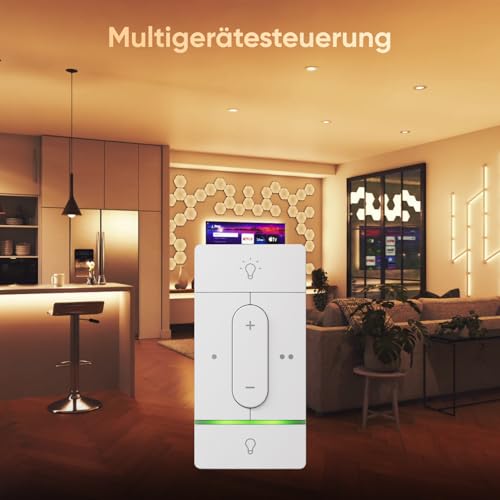 Nanoleaf Sense+ Smart Lichtschalter (ohne Installation) für Nanoleaf Smart Lights, Bewegungs und Tageslicht-Sensoren, Konfigurierbare Buttons, Tragbar Fernbedienung, Dimmer Schalter