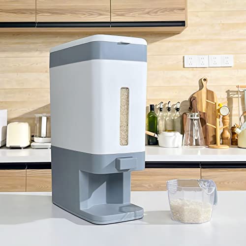 26.5 Lbs Rice Dispenser Large Sealed Grain Container Storage With Mesuring Cup, Airtight Design Food Dispenser, Kitchen Orgainzation Pantry Strore For Dry Food #TOP6