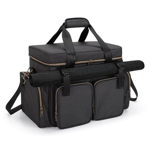 Trunab Tabletop RPG Adventurer's Bag Kompatibel mit Dungeons and Dragons, DND Gaming Travel Bag mit Foam Storage Vault, Würfel- und Token-Taschen und Battle Map Carrier