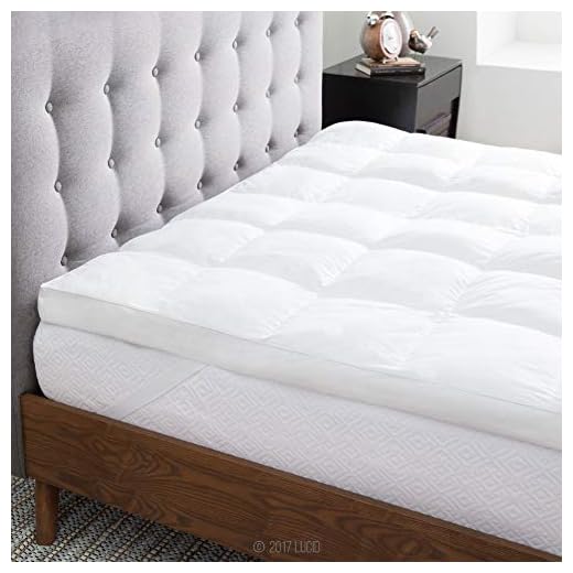 LUCID Ultra Plush 3 Inch Down Alternative Fiber Bed Mattress Topper - Allergen Free Pillow Top - Soft and Breathable Cotton Percale Cover - Queen Size