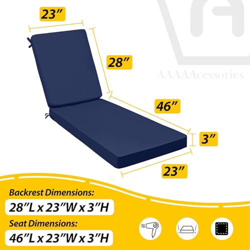 AAAAAcessories Outdoor Chaise Lounge Cushions, 74 x 23 x 3 in, Set of 1 by AAAAAcessories - Used condition - Image 5