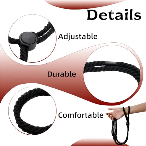 Image of Rope Handcuffs Bracelets 2 Pcs Sex Restraints Ankle Cuffs BDSM Bondage Adjustable Handcuffs Anklets Sex Toys Cotton Ropes Wrist Cuffs Beginner Fetish Adult SM Game for Women (Black)
