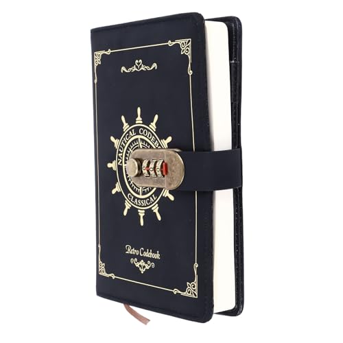 SALALIS Cuaderno de Papel Rayado, Bandeja para Bolígrafos, Cuaderno Tamaño B6, Candado de...