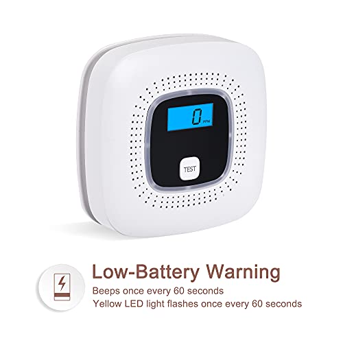 Scondaor Koolmonoxide-alarmdetector met digitaal display, CO-alarmdetector met test/stilte en CO-piekgeheugen… - Afbeelding 6