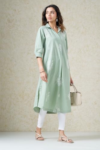 Image of Rangmanch by Pantaloons Women's Cotton Stretch Bottoms | Skinny Fit | Mid Rise Waist | Ankle Length