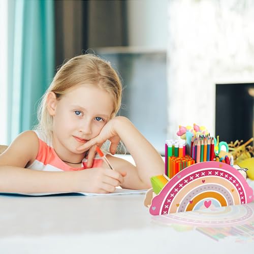 Jiahuade Rainbow Pen Holder Desk Organiser, Kids/Childish, Pen holder, Pen Holder, Office, School, Library, Rainbow - Image 4