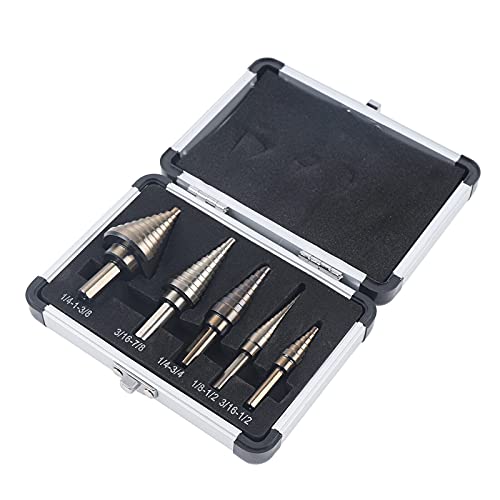 5-delad HSS-stegborr, professionell HSS-kobolt, kviltad konisk borr, metallfräs för rostfritt stål, metall, trä, plast, setsats