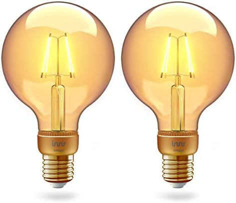 Innr Smart Filament LED Bulb Globe E27 Vintage, 2200K, Works with Philips Hue* / Alexa/Google (Hub Required) G95, 2-Pack, RF 261-2
