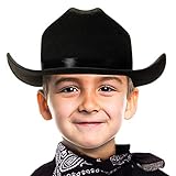 Funny Party Hats Cowboy Hat - Black Cowboy Hat for Kids - Western Cowboy Hat - Rodeo Costume Hat