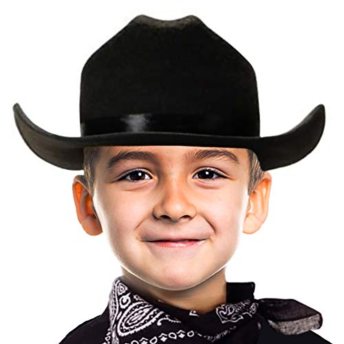 Funny Party Hats Cowboy Hat - Black Cowboy Hat for Kids - Western Cowboy Hat - Rodeo Costume Hat