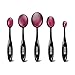 BEZOX New Silicone Makeup Brush Set of 5pcs Fuchsia Oval Toothbrush Makeup Brush Set Cream Contour Concealer Foundation Eyeliner Cosmetics Tool - Acrylic Holder