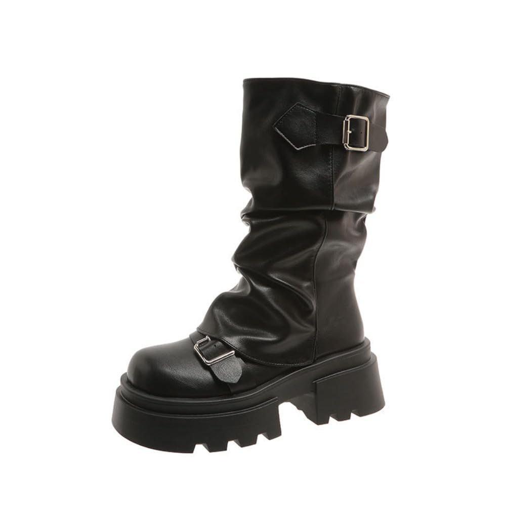 Rave Boots Festivals Comfy Shoes for Women Cute Emo Grunge Whimsy Goth Cowgirls Western Riding Combat Booties for