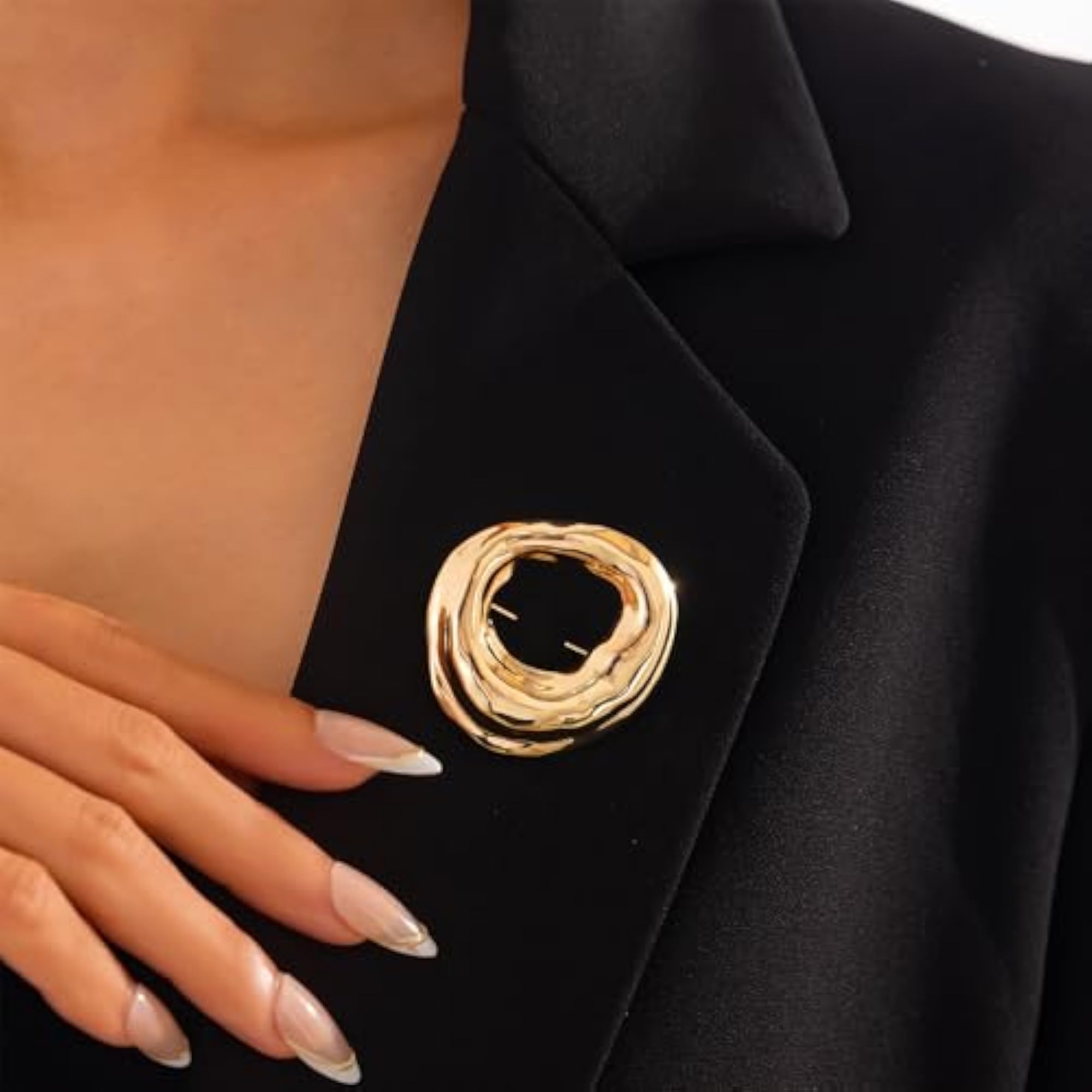 Dainty Gold-Tone Plated Geometric Brooches Pins for Women and Men