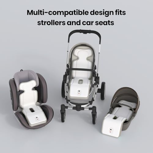 Image of Baby Stroller Cooling Pad with 2 Built-in Blower Up to 10H MAX 10000 mAh Rechargeable 3 Speed Adjustable Car Seat Liner Cooling Cushion for Toddler Outdoors Summer Baby Essentials