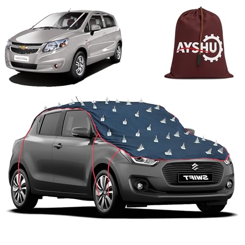Image of AYSHU Water-Resistant Spike Car Cover for Chevrolet Sail UVA - Protects from Dogs, Monkeys, Dust, Sunlight & UV - Full Roof Universal Fit
