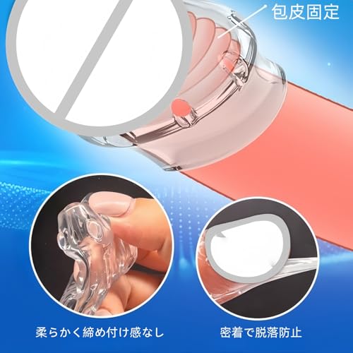 GOODLAND コックリング 包茎リング ペニスリング 通気孔 2点セット 通気性100% 快適 昼间用＆夜間用 人気 男性用 アダルトグッズ 大人のおもちゃ (透明) - 画像4