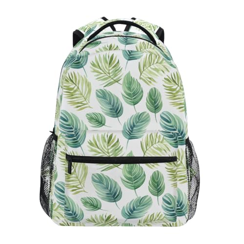 Sac à dos feuilles tropicales multicolore parfait pour les cours et le campus