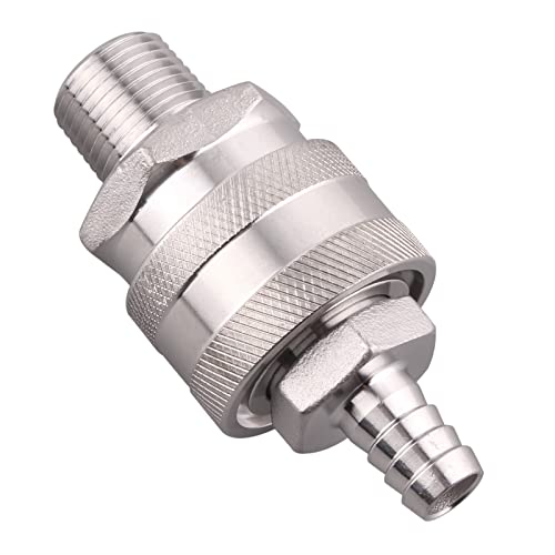 Dernord 3/8 Inch Stainless Steel Quick Disconnect Set - Beer Brewing Connector Kit (Barb Male/Mpt Female) #TOP3