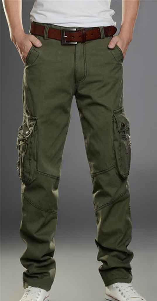 Suwequest Męskie spodnie na co dzień z wieloma kieszeniami Joggery Cargo Pants Outdoor Trekking Cargo Pants
