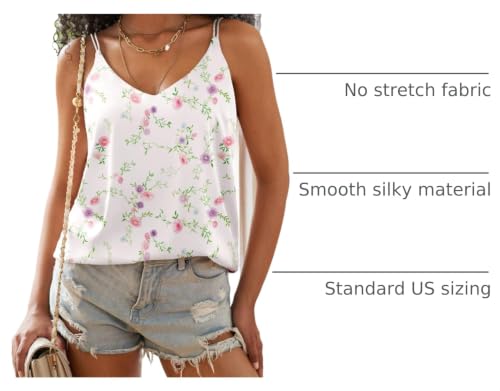 Image of Ekouaer Womens 2-Pack Silk Satin Camisole Tank Top V Neck Sexy Cross Back Spaghetti Strap Cami Sleeveless Lounge Tops S-XXL