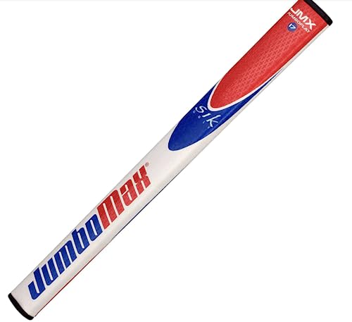 JumboMax Putter (SIK Edition) Grips JumboFlat 17 Golf Putter Grip, Oversize ArmLock Grip Profil, Weiß/Schwarz/Silber
