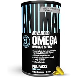 Animal Advanced Omega 3 Fatty Acids - 3500mg EPA DHA Fish Oil Omega 3 Supplement for Women & Men High Potency Blend with CLA GLA ALA for Brain Skin Eye Immune Joint Health 30 Pill Packs