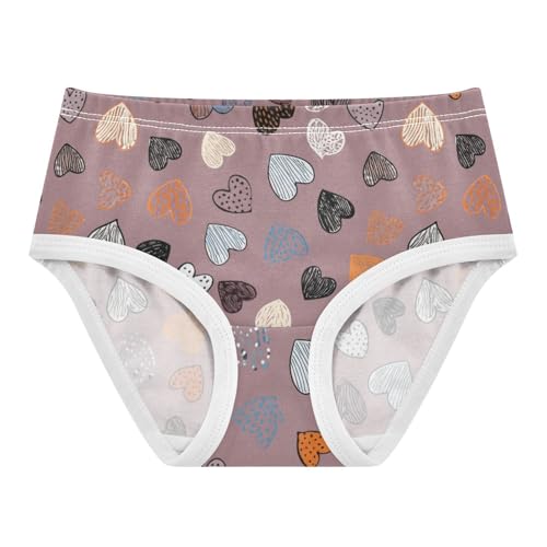 Joisal Cotton Toddlers Underwear Floral Colorful Hearts Valentine Little Girl Panties Durable Kids Briefs Undies 2t