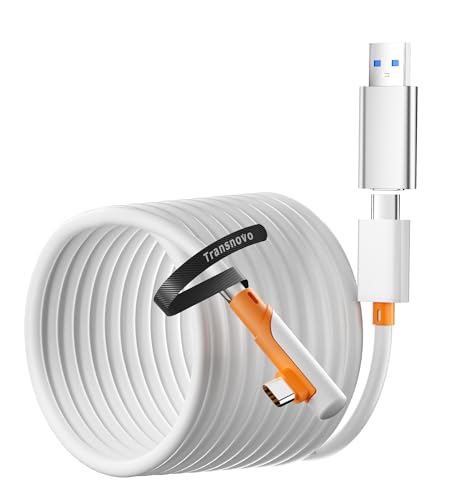 TRANSNOVO Cable Link de 5M Compatible con Meta Quest 3/3S/2/Pro/Pico 4, Accesorios de VR para Juegos de PC/Steam VR, Cable Tipo-C Mejorado de Transferencia de Alta Velocidad con Adaptador USB 3.0 - imagen 8