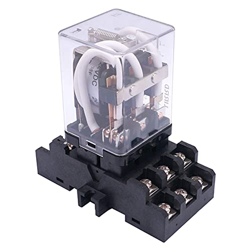 Relais de puissance 24V haute capacité 40A 3PDT avec socle de connexion robuste