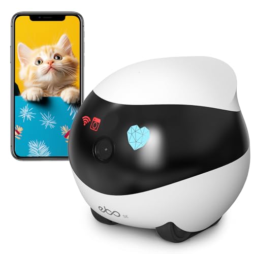 Enabot EBO SE Caméra Robotique pour Animaux de Compagnie avec Roues, Caméra de Surveillance Intérieure 1080p, Croisière Automatique, Audio Bidirectionnel et Vision Nocturne
