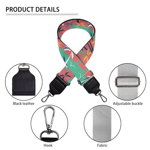 Image of GLENLCWE Hawaii Purse Strap Replacement Crossbody Wide Shoulder Strap Adjustable Canvas Straps Handbag Straps Replacement Belts Stripe Print