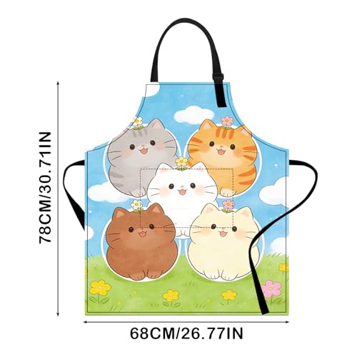 Image of Nuxovilar Decorative Kitchen Apron, 26.77x30.70 Inch Polyester Cooking Wearable Cover