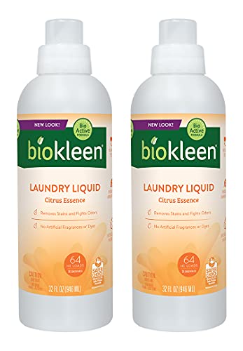 Biokleen Natural Laundry Detergent - 128 HE Loads - Liquid, Concentrated, Eco-Friendly, Plant-Based, No Artificial Fragrance or Preservatives