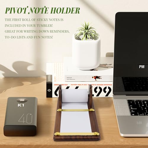 Distributeur de papier à notes en bois de noyer chic pour bureau - 5