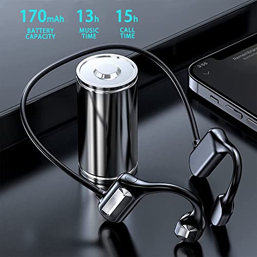 TEDATATA Sports Bone Conduction Headphones, Non in-Ear Sensor Earphones, Suitable for Sports Running Lightweight (Black)