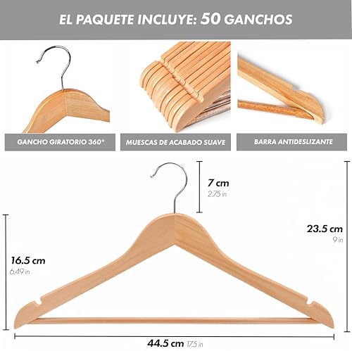Opiniones y reviews de Ganchos de Madera para Ropa los 10 mejores. 14 Imagen adicional