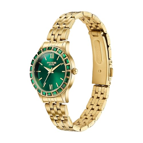 Image of Sonata Poze 6 Sidewalk Sparkle Ladies Quartz Green Round Dial Women's Watch | Stainless Steel Strap Material | Watches for Women Analog - SP80134YM01
