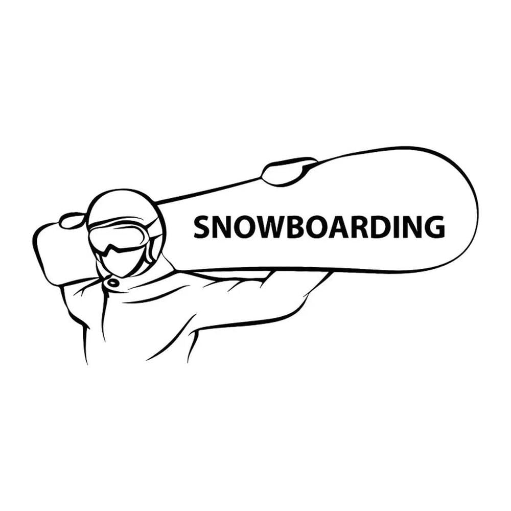 Bertdcx Black Auto Accessory Vinyl Decal For Snowboarding Car Sticker Waterproof Auto Decors On Car Body Bumper Rear Window(Black)